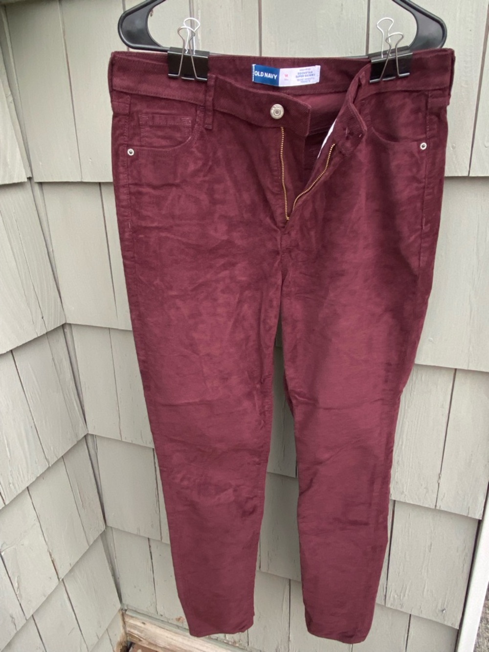 Old Navy Women's 14 Tall Corduroy Maroon Skinny Jeans